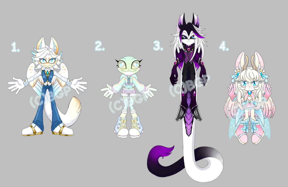 BGPbubblegumm's tweet image. ✨️ALRIGHT! here they are!✨️
ADOPTABLE AUCTION WILL LAST 48 HOURS OR UNTIL ALL HAVE BEEN AB&apos;D
1. SB $15 
MI $1 
AB $50 
2. SB $15 
MI $1 
AB $50 
3. SB $15 
MI $1 
AB $50 
4. SB $15 
MI $1 
AB $50
#adoptablebatch 
#adoptablecharacter