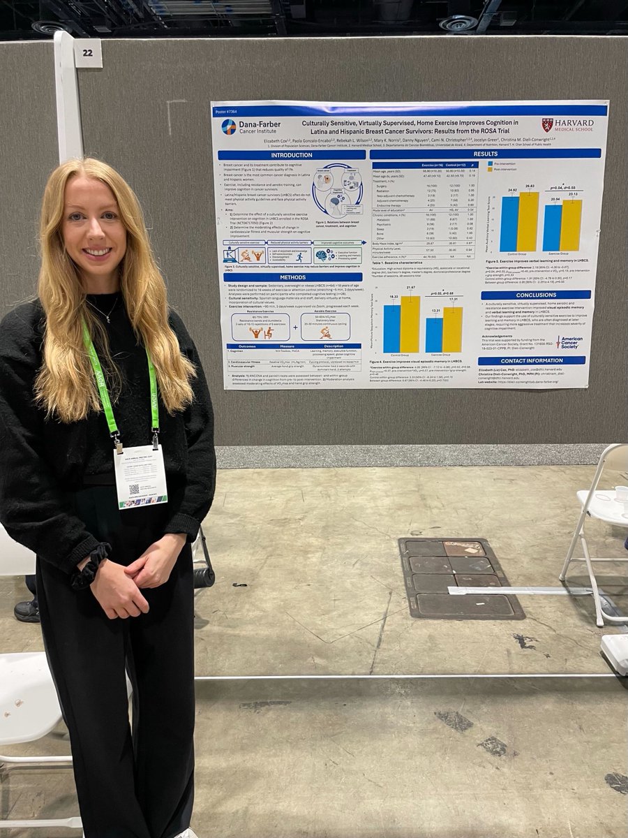Congratulations to our research fellow Liz for presenting data from the ROSA trial at #AACR25! We're so proud to see our exercise oncology work represented on a national stage. #ROSAtrial #ExerciseOncology #AACR2025