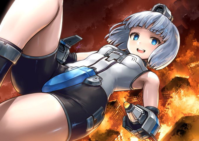 すいません嘘つきました。やっぱり擬人化のほうも描きたかったのでもう1枚、DEVIL BLADE REBOOTよりSHINYです。こっちも1面背景イメージで公式タイトル風。
ンンーKAWAIIDESIGN…… 