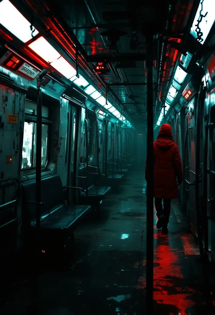 Mitocndralorian's tweet photo. The subway hadn't run for years, but every night she walked the cars.
#subwaygirl #creatureofthenight #aiart #cinematic #aiartcommunity https://t.co/gqhXRTimU1