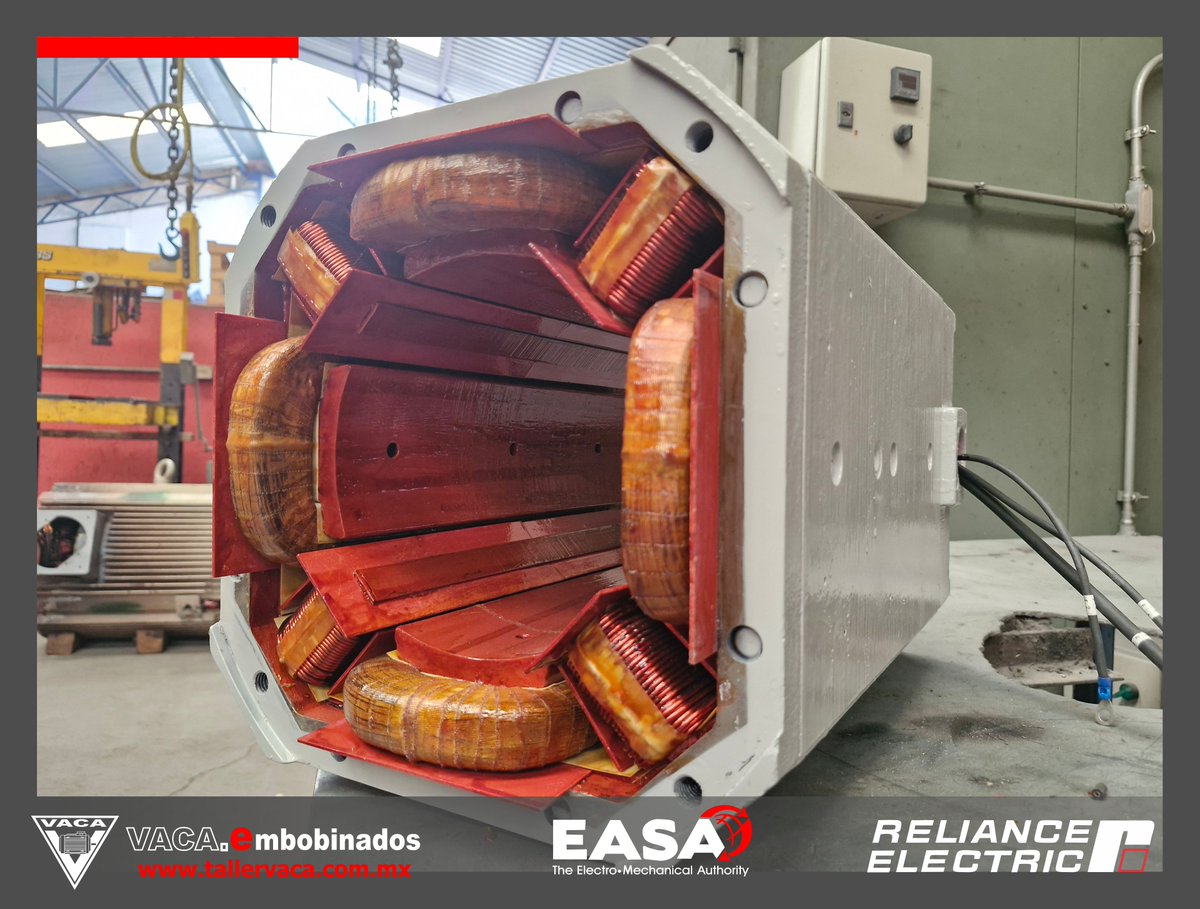 EmbobinadosVaca's tweet photo. Reparacion &amp; Bobinado de motor electrico industrial en corriente directa marca RELIANCE ELECTRIC compañia perteneciente al grupo @abb
75 HP. 1750/2100 RPM. 500 VCD. asilamiento clase H. #abbmotors #baldormotors #relianceelectric #vacaembobinados #motoreselectricos #industria https://t.co/cI3CapGfvj