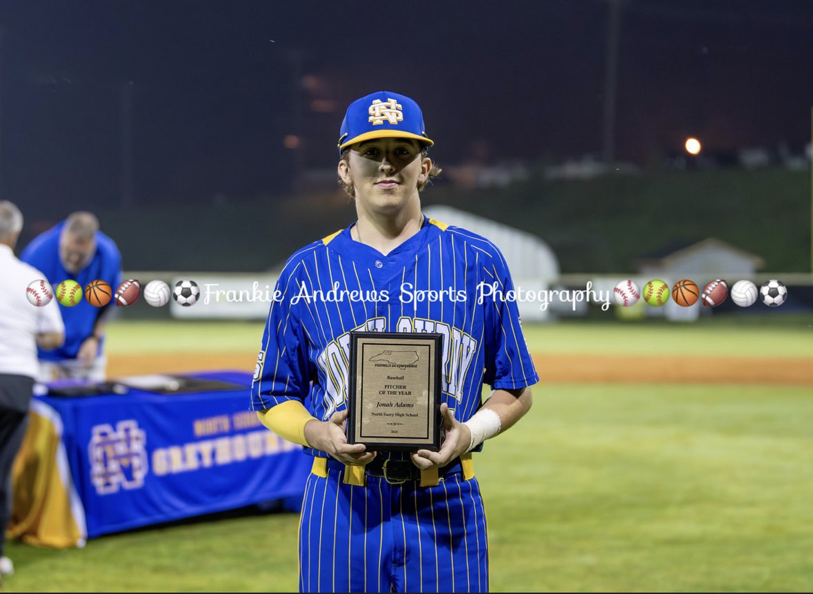jonahadams07's tweet photo. Honored to be named Conference Pitcher of the Year! Couldn’t have been possible without my teammates.  Pumped up for state playoffs starting next week! @HoundBaseball @CoachBailey45 https://t.co/FWYRw3bbjn