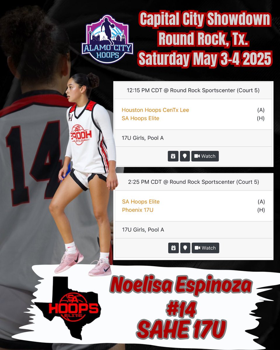 Noelisa Espinoza (@noelisaespinoza) on Twitter photo Another tournament weekend with my squad in Round Rock Tx.
<a href="/MC_WBB/">McCollum Girls Basketball</a> <a href="/SAHoopsElite/">SA Hoops Elite</a> Another tournament weekend with my squad in Round Rock Tx.
<a href="/MC_WBB/">McCollum Girls Basketball</a> <a href="/SAHoopsElite/">SA Hoops Elite</a>