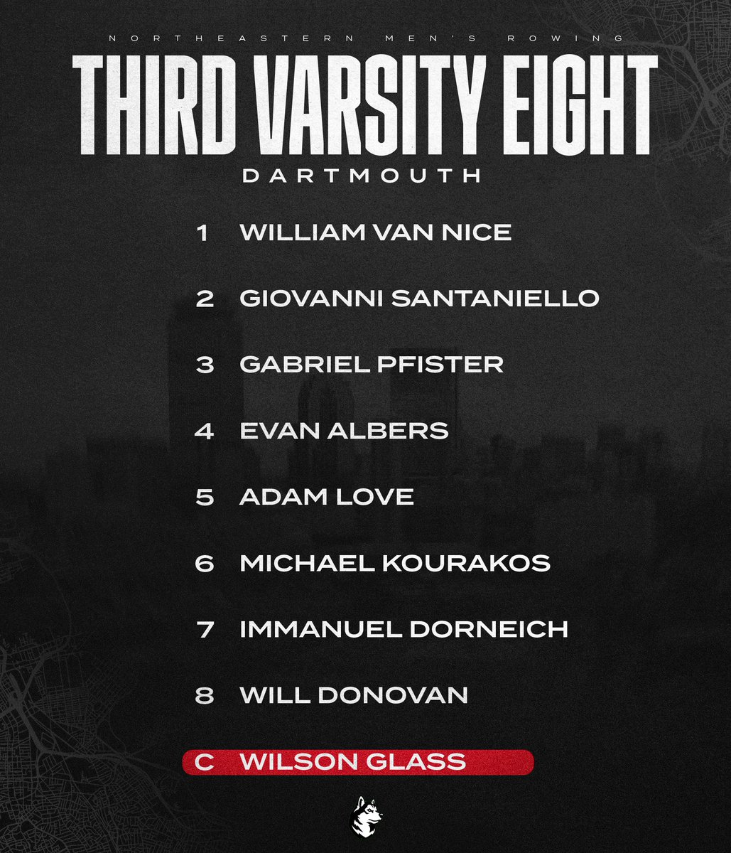 GoNUmrowing's tweet image. Today's Lineups vs. Dartmouth!