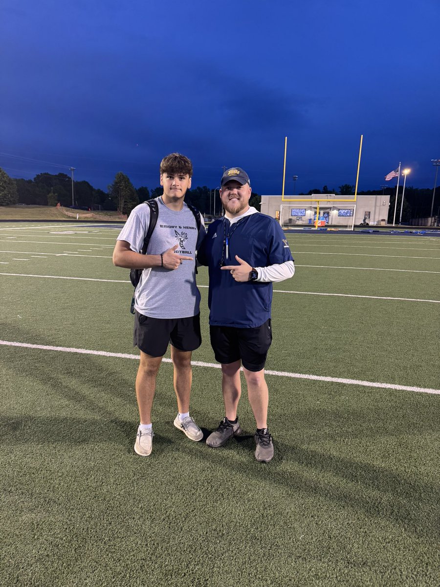 Samuel Sinyard (@samsinyard28) on Twitter photo thanks <a href="/CoachCoe_/">Parker Coe</a> and <a href="/CoachQHunter/">Quintin Hunter</a> for a great camp today at <a href="/EmoryHenry_FB/">E&H Football</a> ! cant wait to keep in contact and come back soon!!
<a href="/dukehwt/">Duke Howell</a> <a href="/CHS_CavsFB/">Cuthbertson Football</a> <a href="/PlayBookAthlete/">PLAYBOOK ATHLETE</a> thanks <a href="/CoachCoe_/">Parker Coe</a> and <a href="/CoachQHunter/">Quintin Hunter</a> for a great camp today at <a href="/EmoryHenry_FB/">E&H Football</a> ! cant wait to keep in contact and come back soon!!
<a href="/dukehwt/">Duke Howell</a> <a href="/CHS_CavsFB/">Cuthbertson Football</a> <a href="/PlayBookAthlete/">PLAYBOOK ATHLETE</a>