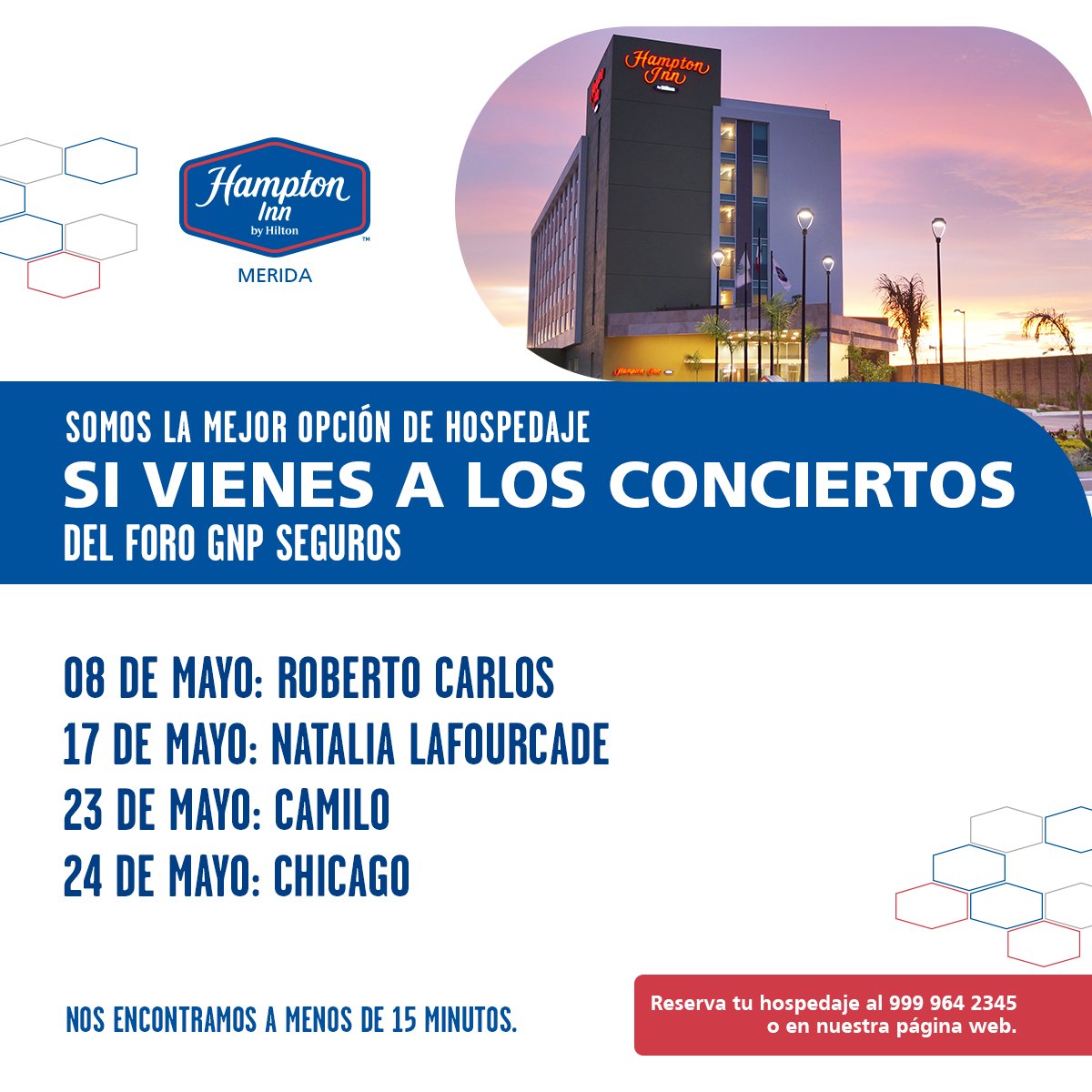 HamptonMerida's tweet photo. ¡No te pierdas los conciertos que el Foro GNP Seguros tiene este mes! 🎶🎶

Somos tu mejor opción de hospedaje porque nos encontramos a menos de 15 minutos del lugar y te ofrecemos las mejores comodidades.

Reserva tu habitación al 999 964 2345 https://t.co/8y046Bchk9