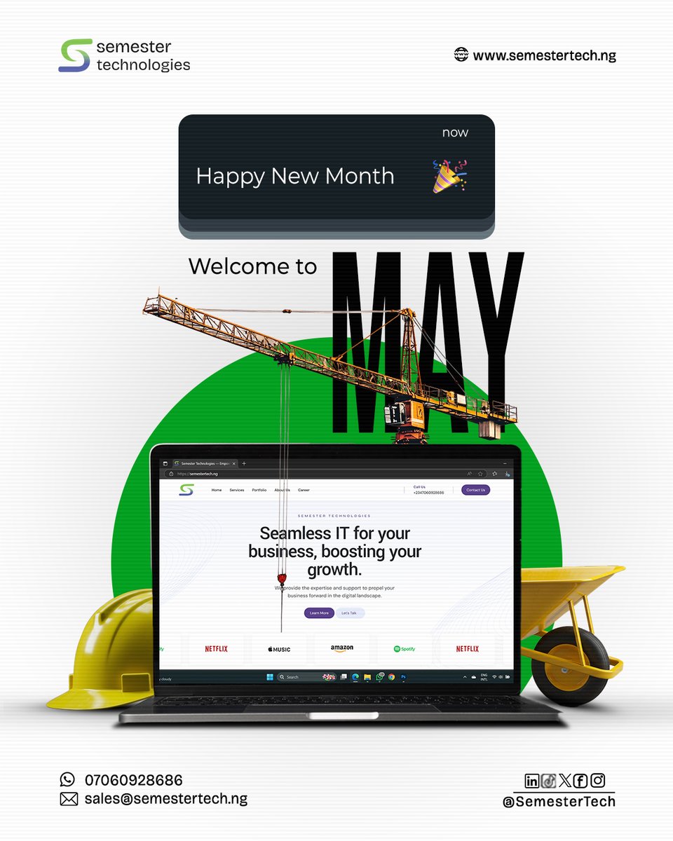 semestertech's tweet image. Happy New Month &amp;amp; Salute to Our Workers!

As we welcome May, Semester Tech celebrates new possibilities and honours the vital contributions of all workers recognised on May 1st.

May this month filled with productive energy, learning, &amp;amp; success.

 #WorkersDay #SemesterTech #Abuja