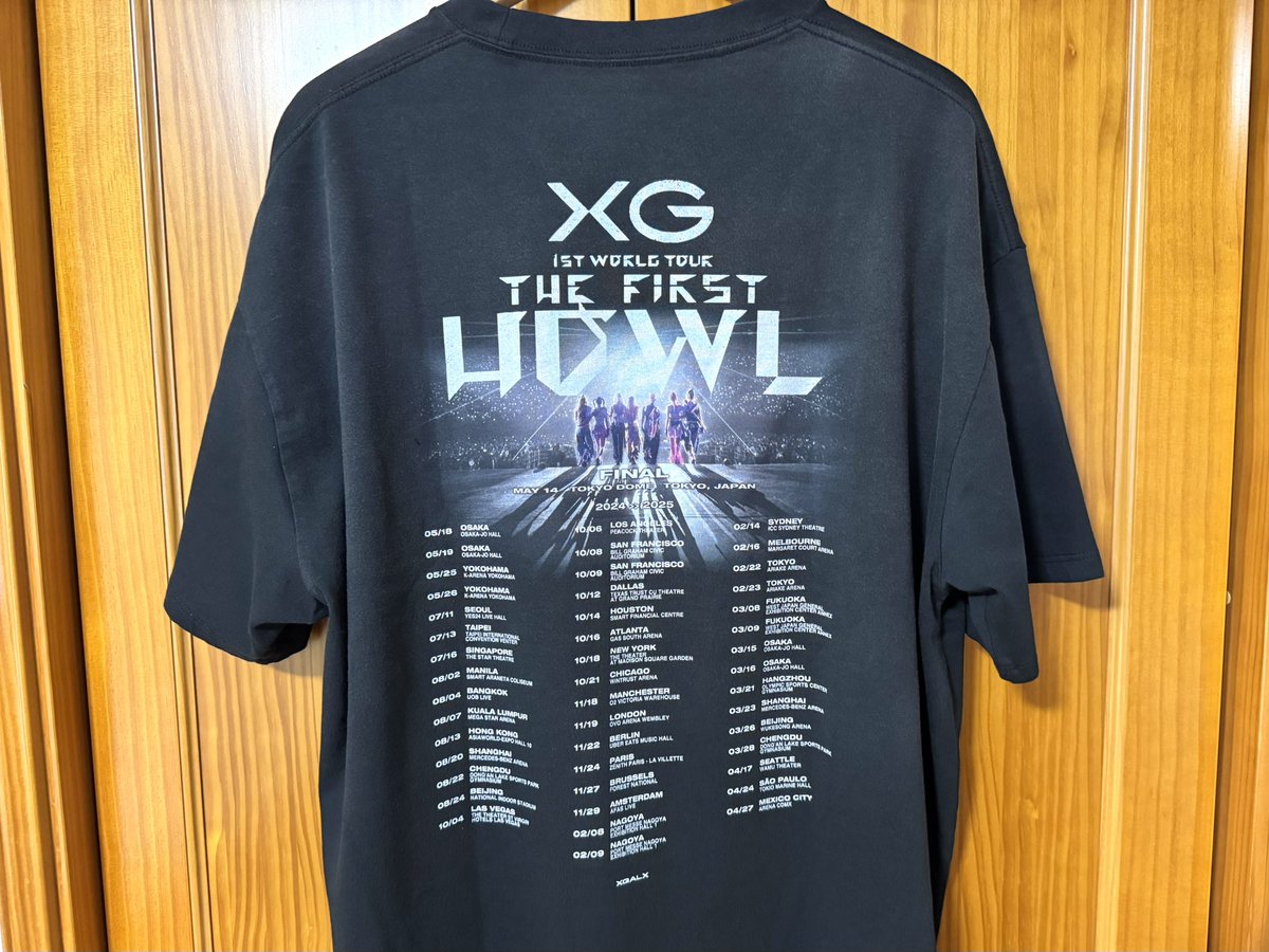 XGのワールドツアーファイナル（東京ドーム公演）のTシャツも届いた