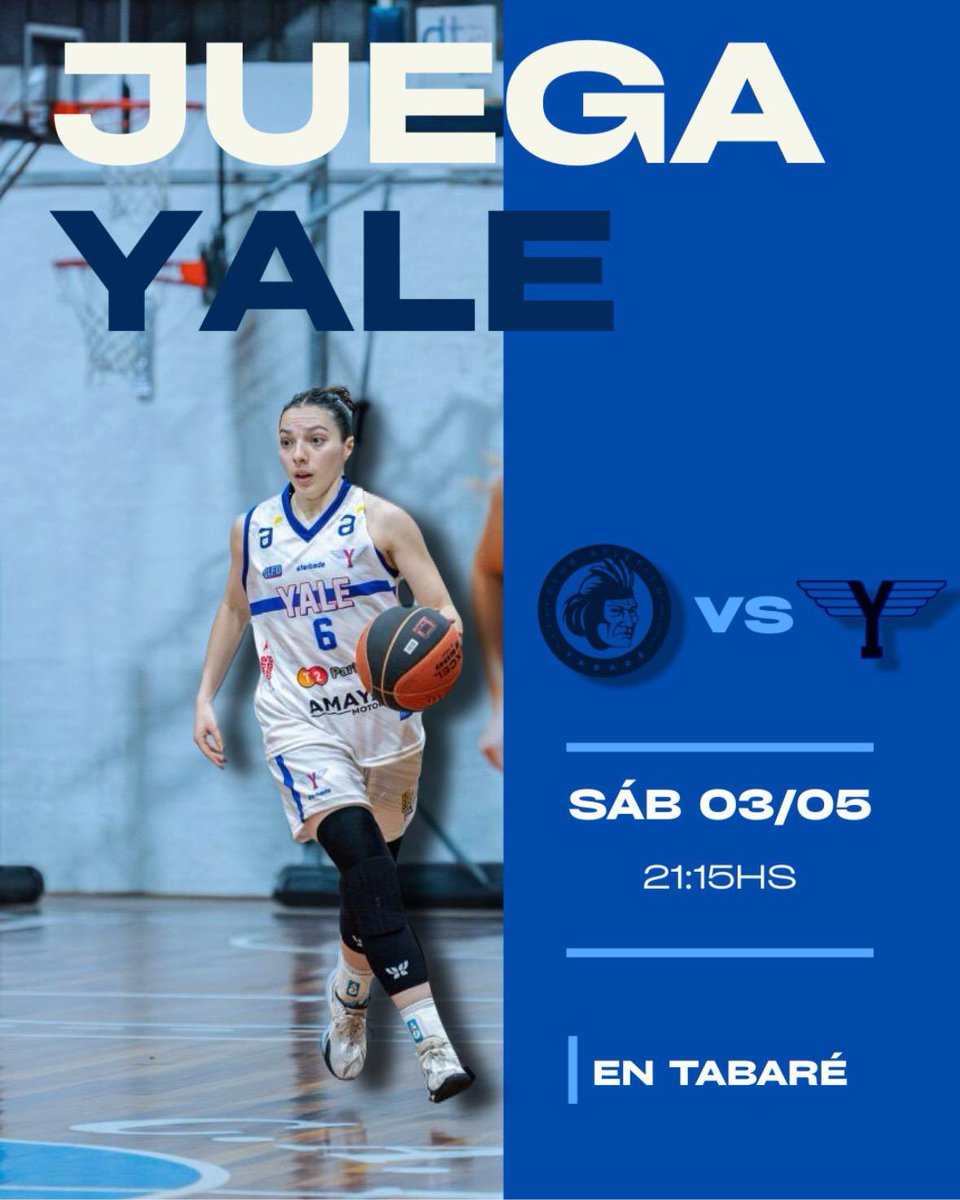 yale_ca's tweet photo. ¡𝗘𝘀𝘁𝗲 𝘀𝗮́𝗯𝗮𝗱𝗼 𝗷𝘂𝗲𝗴𝗮 𝗬𝗮𝗹𝗲!
Se juega la segunda fecha de la Liga Femenina y queremos verlos a todos alentando.
📅Sábado 3 de mayo
🕘21:15 hs
📍Club Tabaré
¡Venite a apoyar y a disfrutar de una noche a puro básquet!
#DaleAzul https://t.co/Ussz2S58Xp