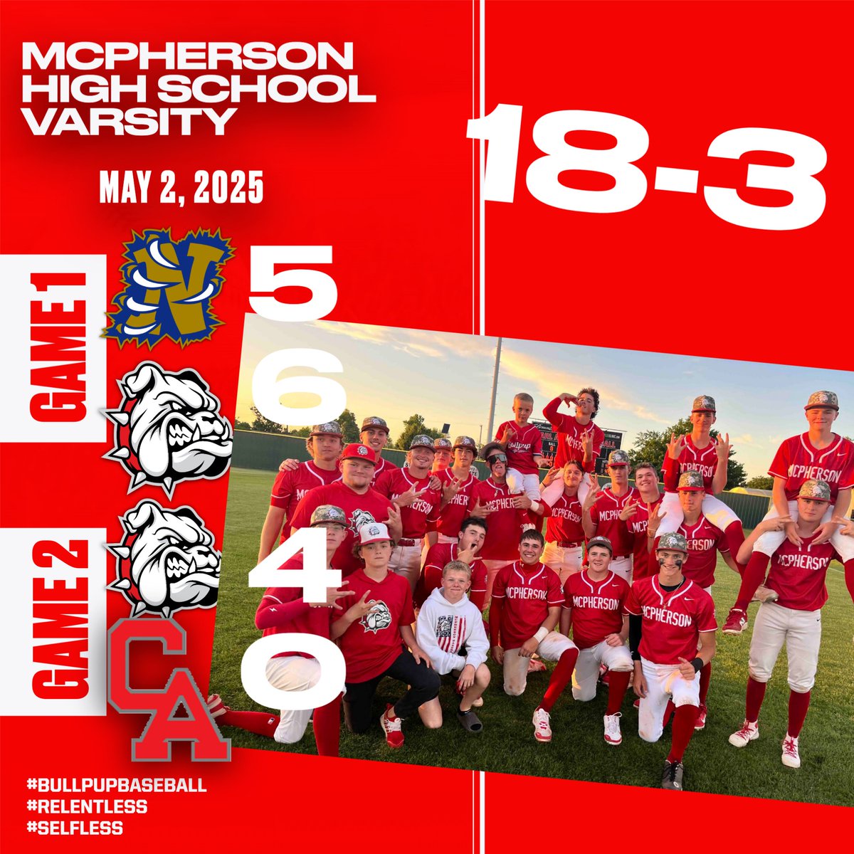 Pups travel to OKC today and leave with a SWEEEP!
Game one vs. Noble HS, Beede started (5 IP, 3K, 4 BB) and ended with No Decision.  Huggard got the win (2 IP, 2 K, 0 BB) as Pups scored 3 in 7th.
Game two, Razak started and went CG Shut-out (5 K, 2 BB). Dominate!