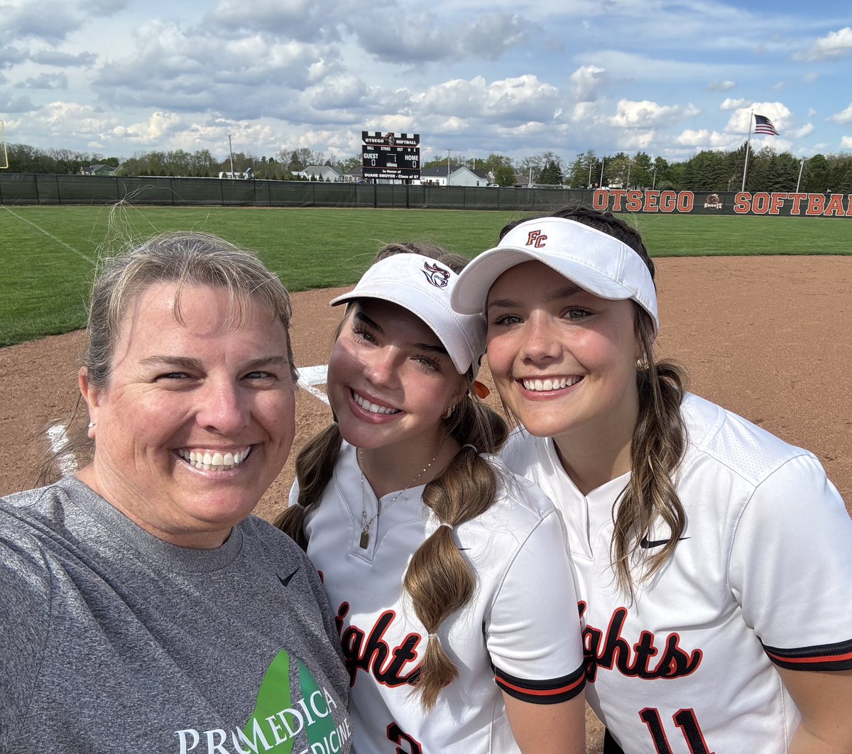 This may be the sweetest #SeniorNightSelfie with these two ladies of <a href="/otsegosoftball/">OTSEGO SOFTBALL</a>. This duo is a force to be reckoned with!  I will miss you both so much! Keep smiling! #OtsegoKnights #OtsegoProud #Classof2025