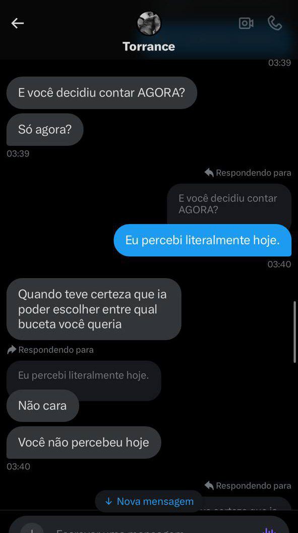 paracetamzl's tweet image. Thread; Damon Torrance chamando e oferecendo a irmão como gado pro amigo + ameaçando uma menina aleatoria

tudo isso em um grupo "público" com maos de 34 pessoas
