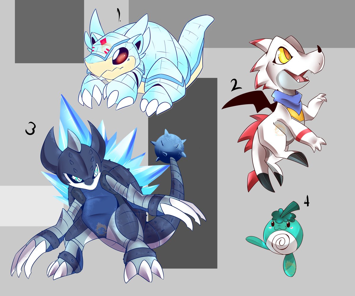 pikachim221's tweet photo. 1. #sandsdrew #armadillomon 35$
2.#totodile #gammamon #rookie 35$
3.#sandslash #sandlash #alola #champion #ankylomon 45$
#pipimon #poliwag #baby_1 15$
#digimon #adoptables #adopt #paypal #open #north #south #pokemon #hybrid #croc #alola paypal https://t.co/oZUk1LOhPd