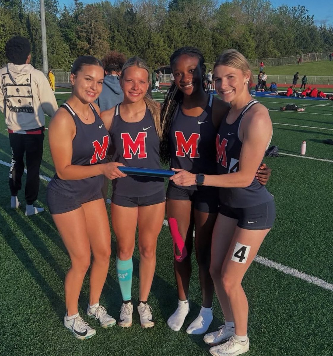 sportsinkansas's tweet photo. 2nd Fastest in KS History: Manhattan’s (6A) 4x100 team of Harli Omli, Sarah Oberrueter, Hanna Pellant, and Michelle Jeje continues to dominate as they shattered their own school record with a time of 47.23. Not only is this the fastest time in the state all classes, it is also the 2nd fastest time in Kansas history 😳 Omli (Texas Tech commit) and Pellant (Ole Miss commit) are two of the fastest girls in Kansas history. They along with Oberrueter won the 4x100 at the state meet last year and adding freshman Jeje look repeat as their time is more than 1.5 seconds above anyone else in the state right now. #sportsinkansas