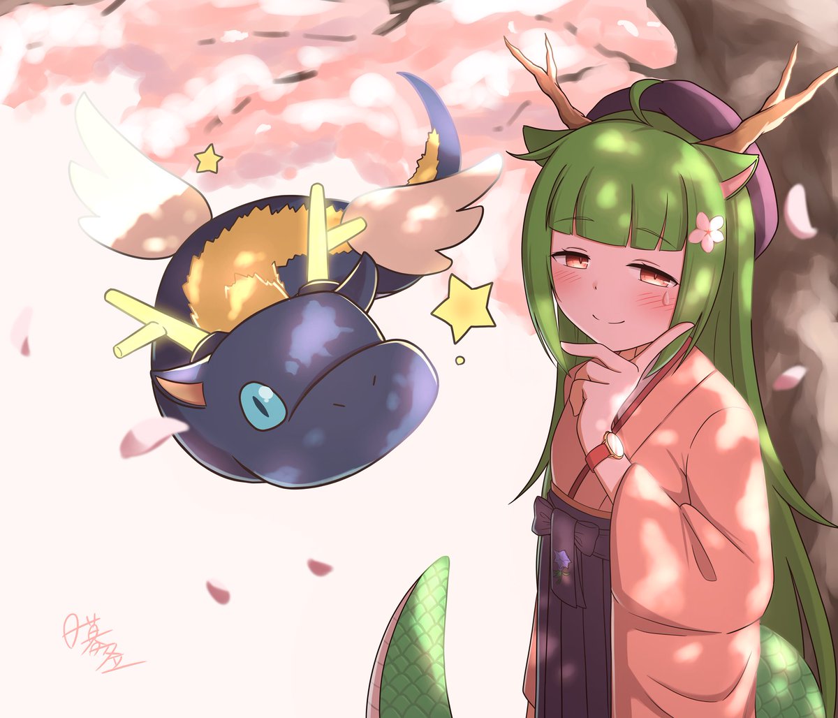 Hatuhuyu_sigure's tweet image. さららさんの企画に参加させていただきました!
辰年モチーフの翠ちゃんと、りゅう座モチーフのリューちゃんです☺️✨
#さららのデザインゲ〜ム2