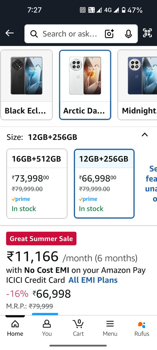 ashokayengar's tweet photo. @amazonIN @OnePlus_IN what are we doing? Why are we fooling people.same model and RAM and the MRP is different and showing different discounts. https://t.co/gYGekqpvj4