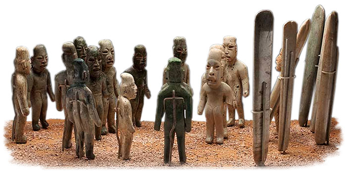 panda_profesor's tweet image. Cónclave político.
La Ofrenda 4 de La Venta es una de las obras más interesantes de la cultura #olmeca. Se trata de un grupo de 15 figurillas de piedra verde que simbolizan a seres humanos que rodean a una figura similar, pero elaborada con piedra de baja calidad. 
#arqueologia