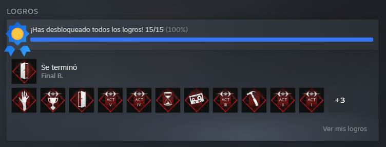 Descubrí que era muy sencillo sacar el Final B, así que lo he intentado antes de irme a la cama y ya tengo el "platino" de Post Trauma en PC. Poco que añadir al análisis que hice en directo. Un título que, a pesar de sus carencias, es muy recomendable. Haceros un favor y jugadlo.