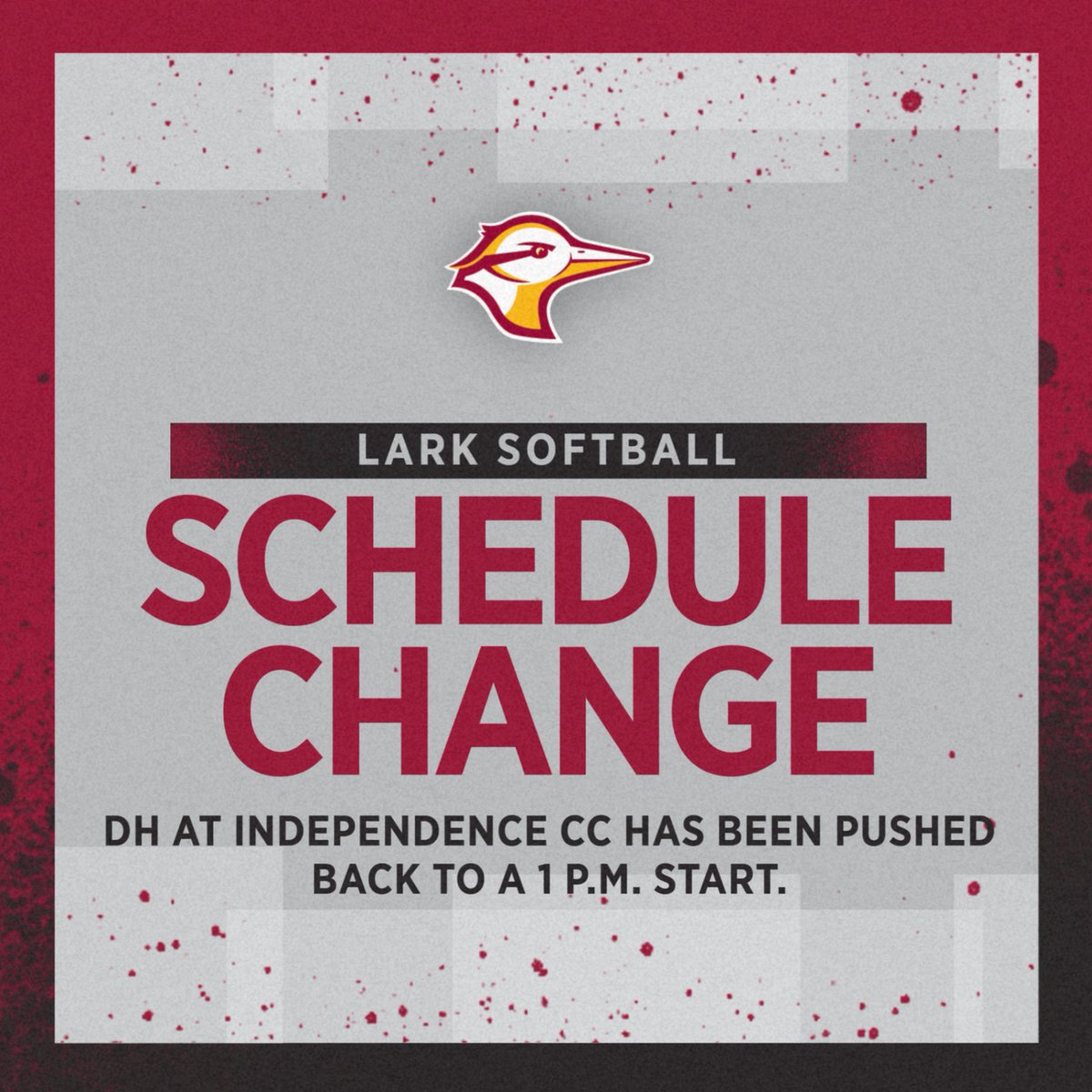 Schedule Change!

Tomorrow's DH against Independence CC has been pushed back an hour and will start at 1 p.m.