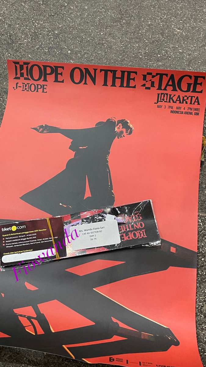 Fiowanda4's tweet photo. WTS || JHOPE HOPE ON THE STAGE JAKARTA 🇮🇩

DAY 2 CAT 4A (sisa 1tix )
 Sector B2 (16-74)
Harga web : 2.950.000/tix

✅️ war sendiri, 100% trusted
✅️Bisa DP/sisanya COD venue
✅Proof lengkap
IG : Fiowanda /087875084563

#HOTS_TOUR_JAKARTA #wts #wtb https://t.co/Ag9ASVpviY