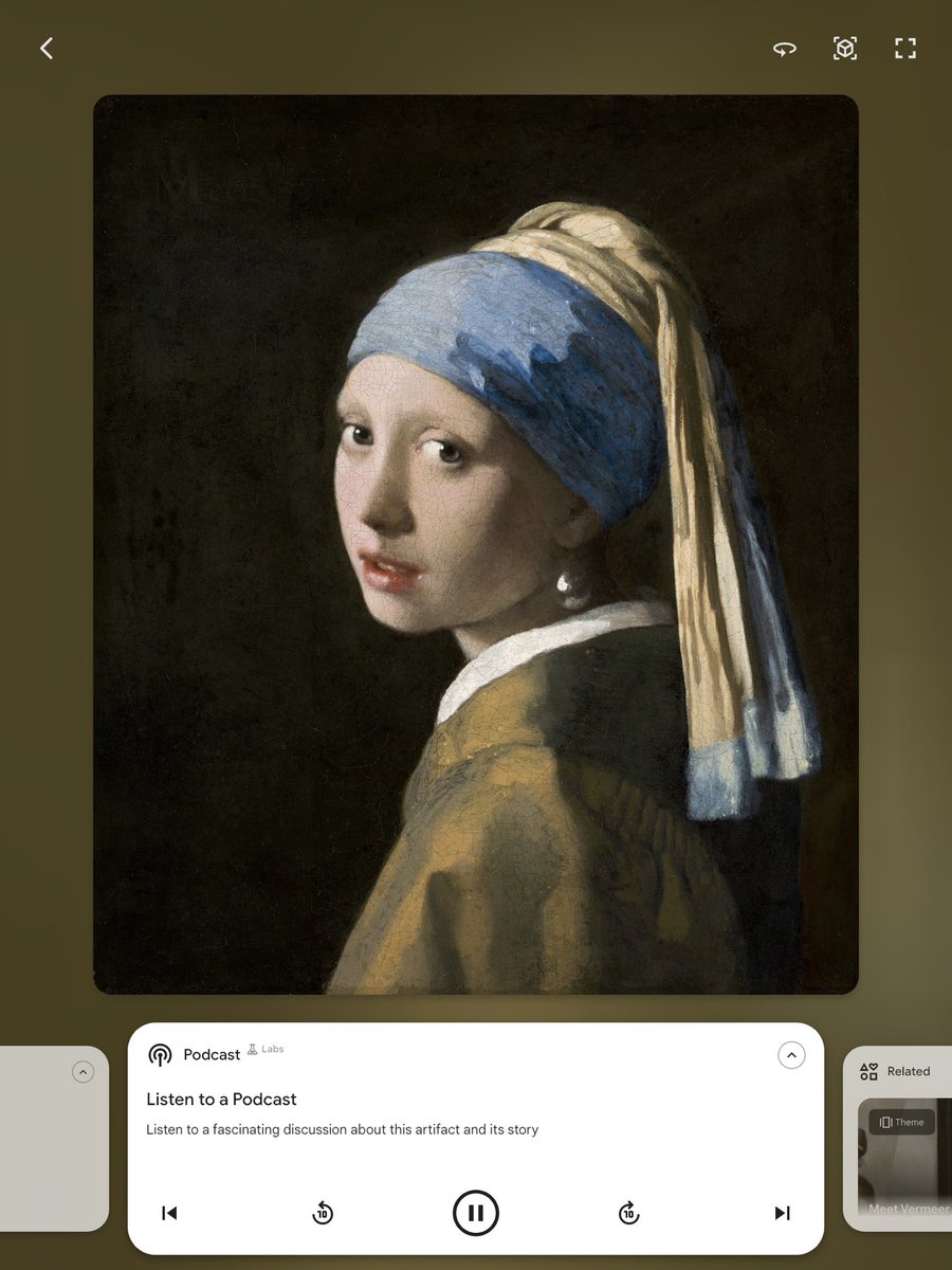 yuiykt's tweet image. Google Arts & Culture で実証中の Google AIによるPodcast機能の日本語対応がほんとうに楽しみ。作品の見かたや捉えかたが広がる感じがあって、これをはやく母語でも体験したい。NotebookLMの Podcast日本語対応があったから、まもなくかなあ、と思っている… @googlearts