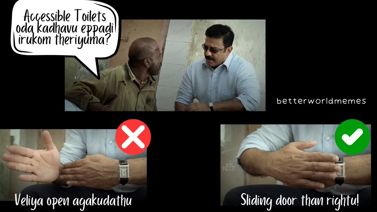 Sliding doors are great solutions for wheel chair users instead of doors that open out. There are cases that report where a person with disability meets an accidental death, their only fault is the need to use a public toilet without such provisions.