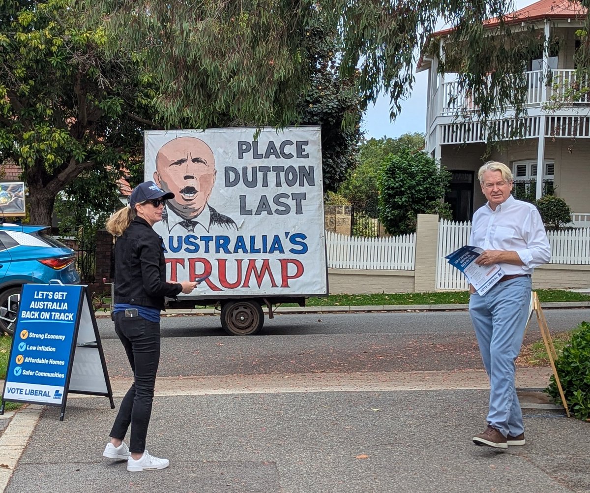 Ex WA Premier Richard Court at Nedlands polling booth greeted by XR Grandparents. "Not happy Jan ..." <a href="/GuardianAus/">Guardian Australia</a>  <a href="/smh/">The Sydney Morning Herald</a>