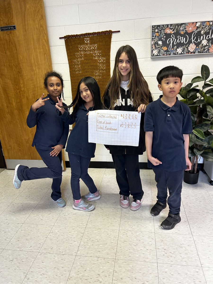 Guess who came by my office to present their financial literacy culminating task? Team218 <a href="/Piotrok/">Ms P, EdD</a> calculated the profit of their fundraising efforts! Students smiling about math…yes please!