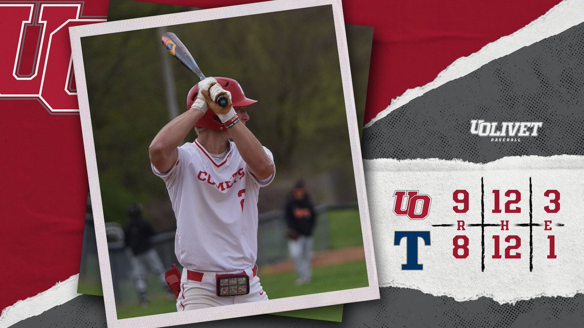 Austin Alflen hit a two-run single in the ninth to help The @UOlivetBASEBALL team rally past Trine, 9-8, Alflen's hit was part of a three-run ninth for the Comets.

READ -- olivetcomets.com/x/iabkt

#GoCOMETS | #UONation | #d3baseball