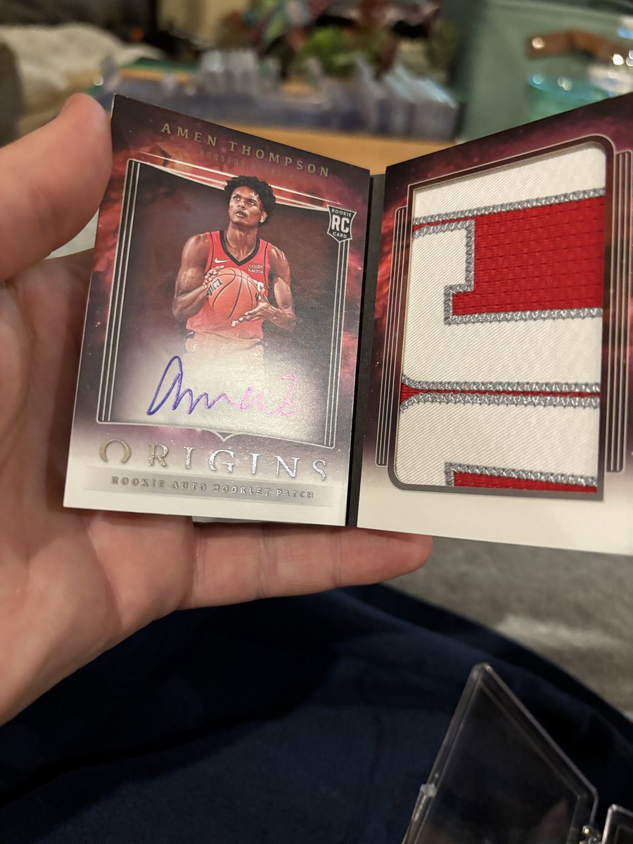 /10 Amen auto booklet Origins RC for sale $900, no defects that I can see, was a redemption from box I pulled… Budding superstar…pls retweet, sweet card… ⁦<a href="/CardPurchaser/">Card Purchaser</a>⁩, I would consider obo or trades for Curry cards…
