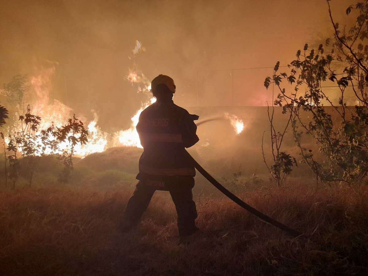 UMPCyBZ's tweet image. #AlMomemto

Oficiales🧑‍🚒 de nuestra #Base2 atienden un reporte de incendio🔥en pastial sobre carr. a Tesistán a la altura de la col. Parques de Tesistán.

El siniestro🔥 genera bastante humo lo que disminuye la visibilidad de los automovilistas🚗🛻 en la zona.

¡Precaución!🚨