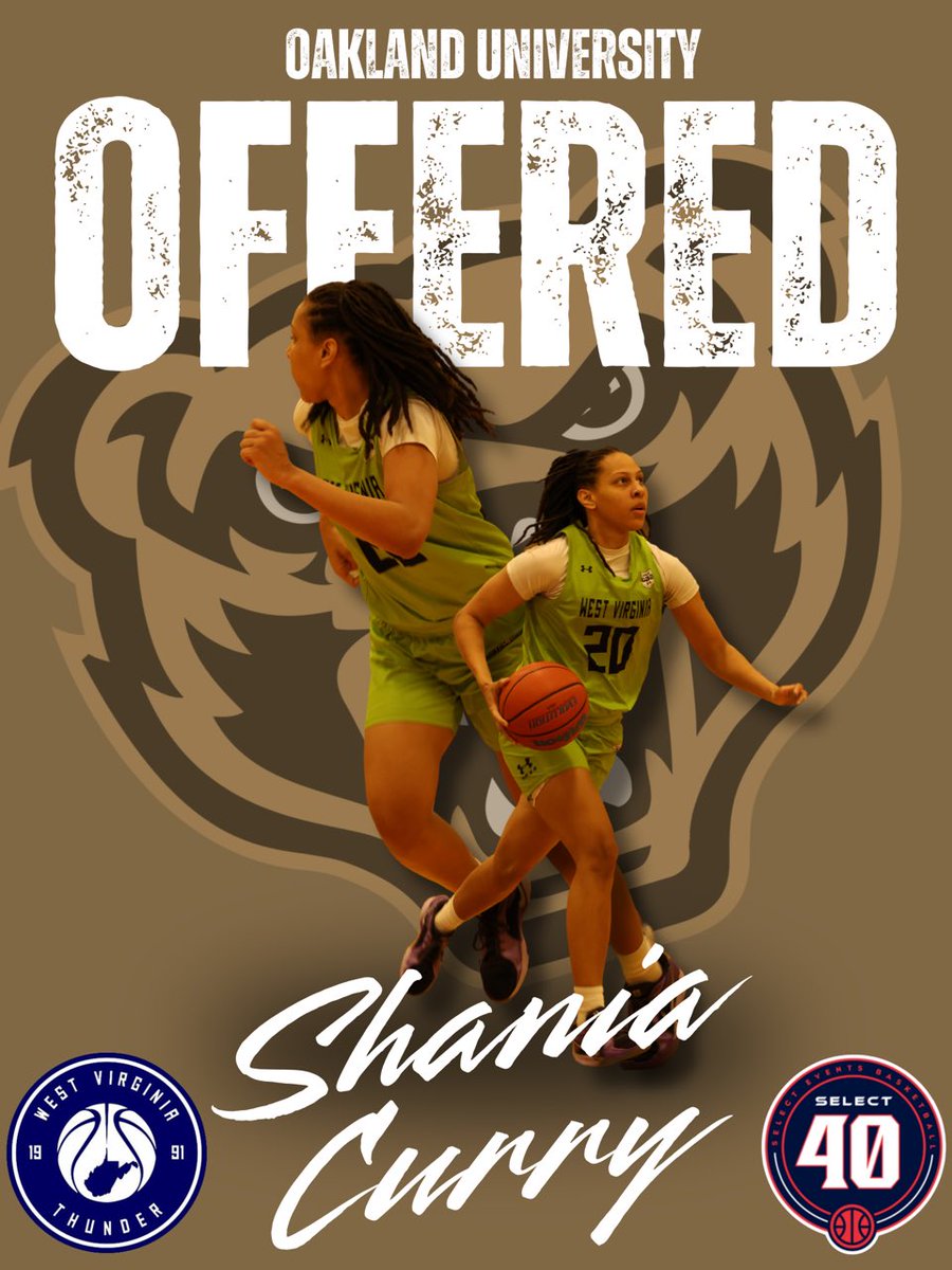 West Virginia Thunder S40 17U (Perry) (@wvthunders4017u) on Twitter photo Shania Curry ‘27 ( <a href="/ShaniaCurry_40/">Shania Curry</a> ) has received her FIRST Division 1 Offer from Oakland University!
#WVThunderFam | ⚡️⚡️ Shania Curry ‘27 ( <a href="/ShaniaCurry_40/">Shania Curry</a> ) has received her FIRST Division 1 Offer from Oakland University!
#WVThunderFam | ⚡️⚡️