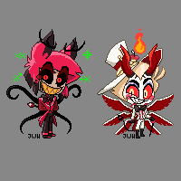 junawashere_art's tweet image. making pixelart to relax a little, i want to animate them so bad!, maybe make a fakegame like anim~
#radioapple #luciferxalastor