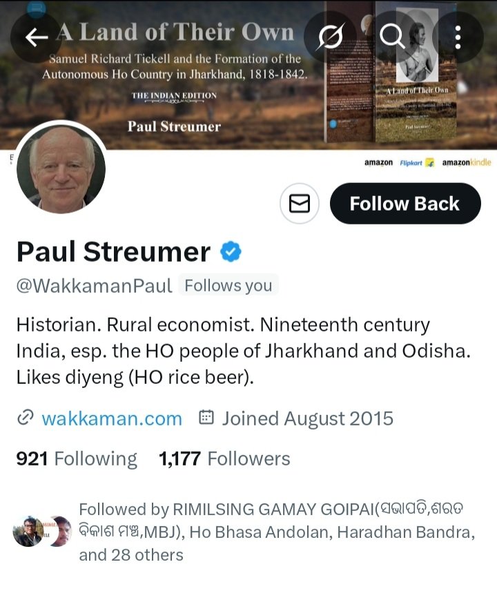 #एसु_एसु_बीतीयाम_सायॉब 
Thank you very much Sir, when I get a follow-up request from a great expert like you, a different kind of happiness is born in my heart. Along with this, you are heartily welcomed and greeted on the land of Kolhan.
<a href="/WakkamanPaul/">Paul Streumer</a>