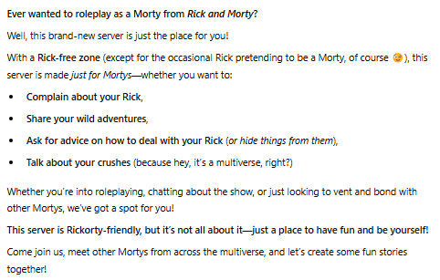 ManedWolf203's tweet photo. ➡️ https://t.co/dJ2iRLCyrs ⬅️ #RickAndMorty #RickandMortyRoleplay #MortyFans #Rickorty #MultiverseMadness #MortyCommunity #RickAndMortyFanbase #MultiverseRoleplay #MortyVibes #MortyAdventures #RickAndMortyRP #JoinTheMultiverse #MortySupport #MultiverseFam https://t.co/YLLTWos3ms