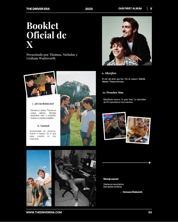 TDrivxrE's tweet photo. 🖤 𝗫
El álbum debut de FK con los hermanos 𝗪𝗮𝗱𝘀𝘄𝗼𝗿𝘁𝗵.
No lo hicimos para sonar bonito.
Lo hicimos para sobrevivirnos.
Caos, deseo, verdad. Nada más.
Este viernes a medianoche.
No esperen perfección.
Esperen 𝗫.
#XbyFK #WadsworthBrothers #EstoSomos https://t.co/6jMndI8HXa
