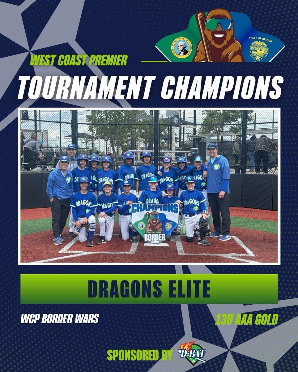 DragonsElitebbc's tweet photo. Congratulations to our 13u Blue Dragons on a fantastic tournament last weekend!

These boys are the division champions in the @wcptournaments Border Wars Tournament! After going 4-0 on the weekend, the boys won 12-0 in the Championship game! 

Way to go Dragons! https://t.co/ekDXbgr0Zf