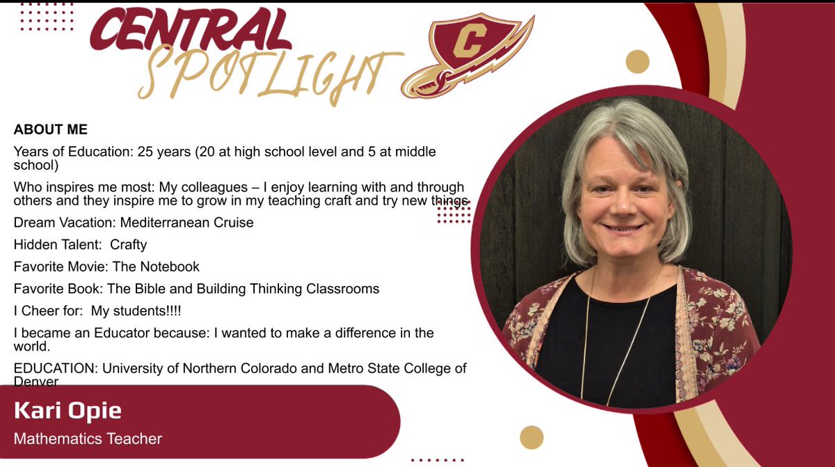 Help us welcome Ms. Opie to CHS!  She is joining us from Hillwood Middle School for the 2025-2026 school year and will be teaching Math!  ⚡️❤️⚡️