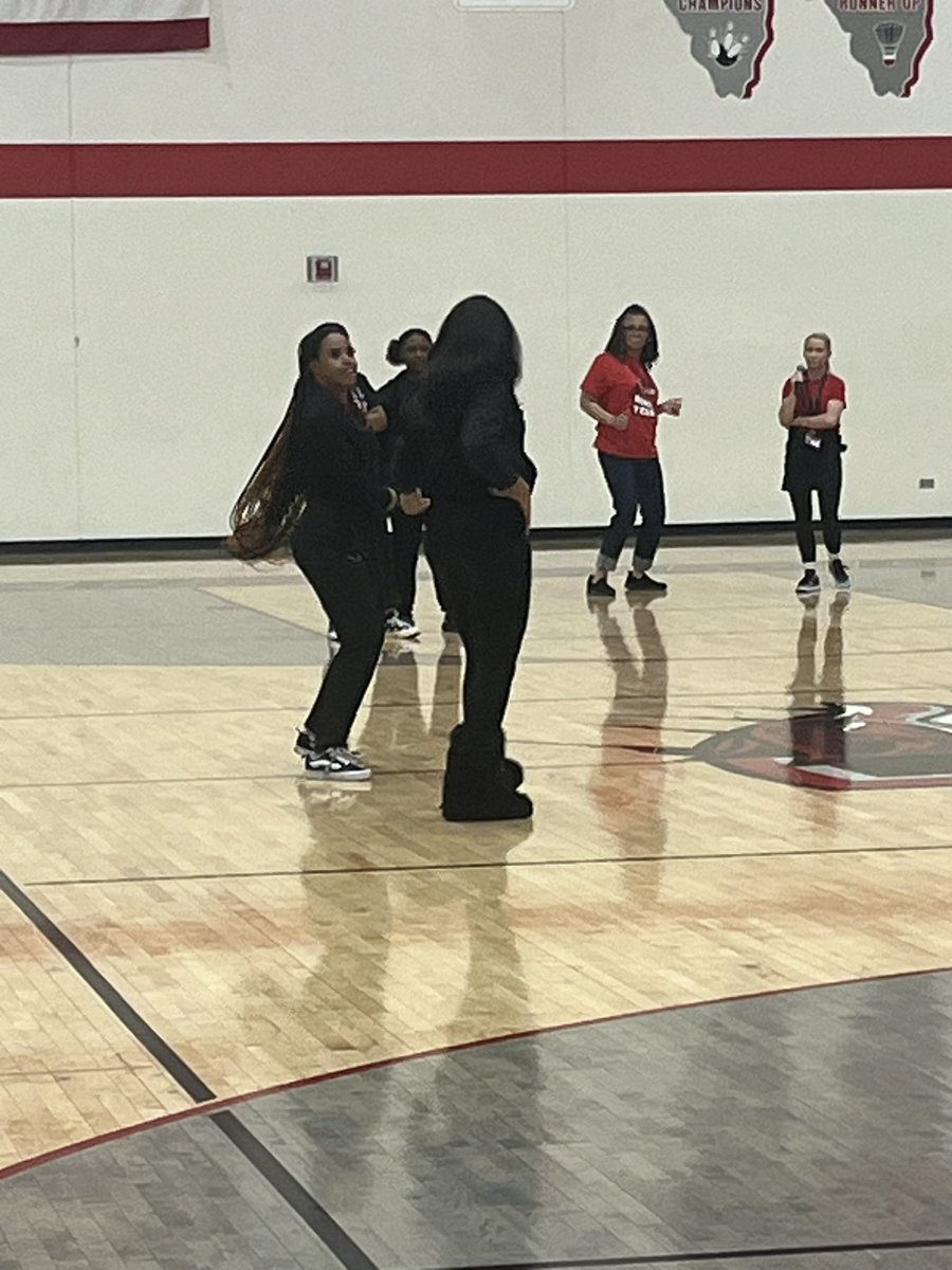 Track team representing  at the pep rally!