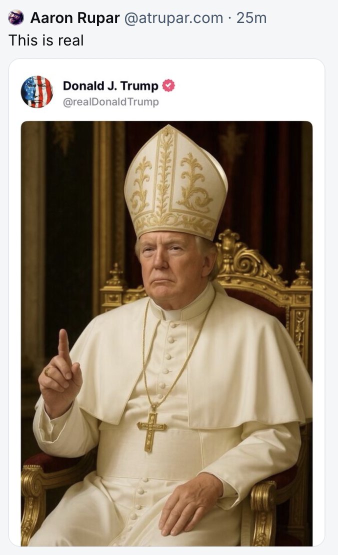 This may be the most obscene thing he’s ever done on social media

It’s offensive at a level I’m struggling to articulate, but start with the fact that he’s again framing himself as God’s chosen representative on Earth when he is, lest anyone forget, a **serial sexual predator**