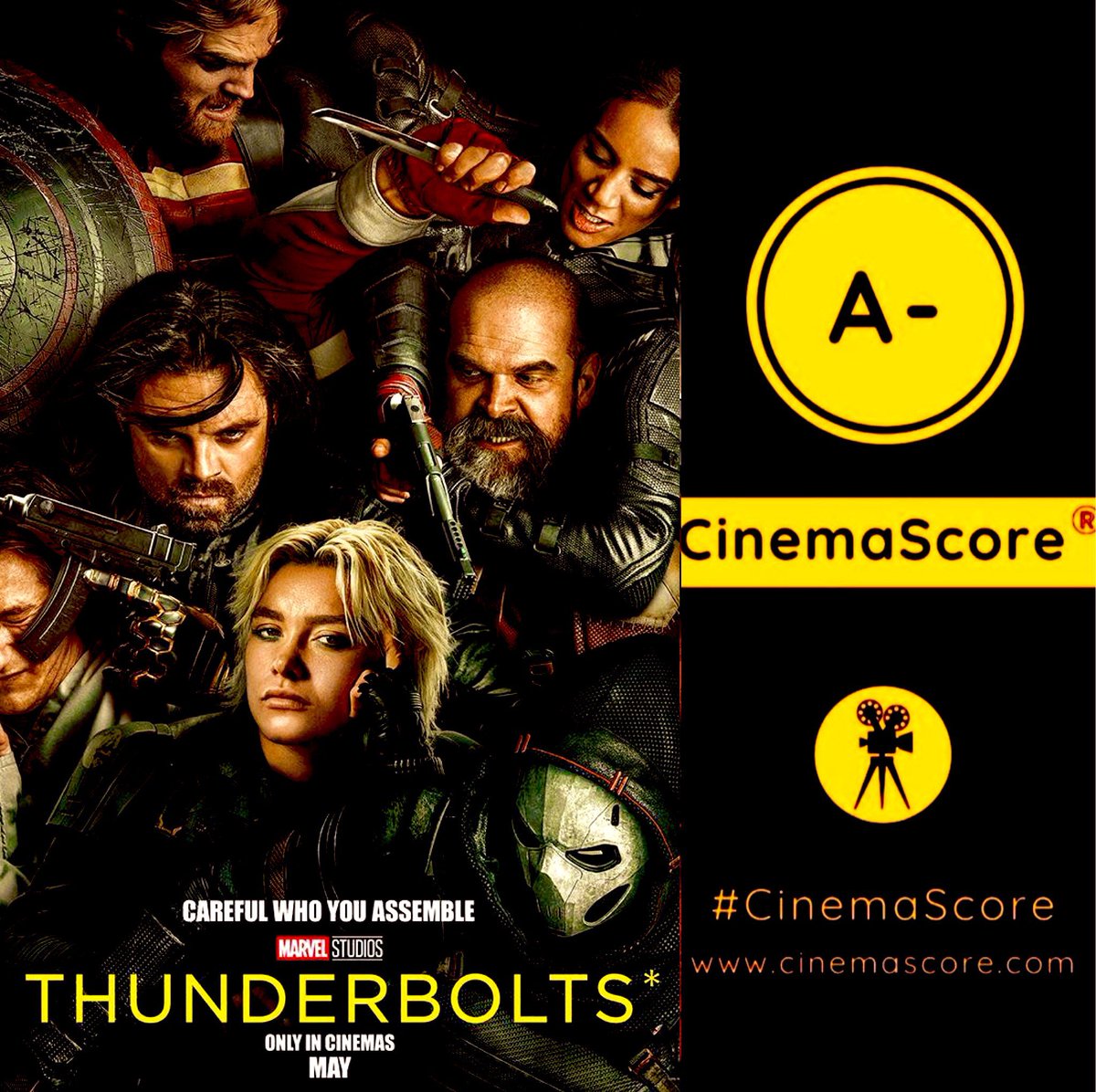 ‘THUNDERBOLTS*’ debuts with A- on CinemaScore.

Read our review: bit.ly/ThunderDF