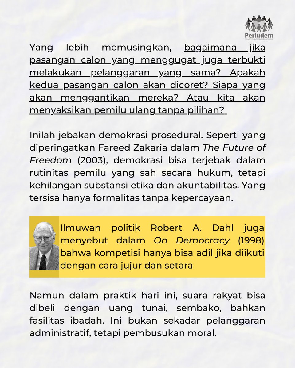 perludem's tweet image. Lantas, apa gunanya demokrasi diulang kalau penyakitnya juga turut berulang?

nasional.kompas.com/read/2025/04/3…

#perludem