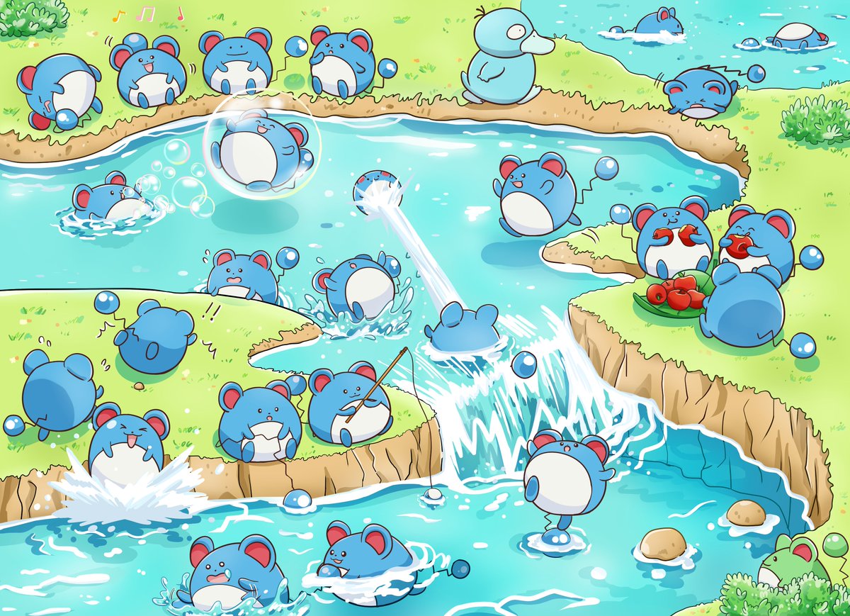 02Fan_Lo06's tweet photo. 🔵マリル大量発生🔵

#ポケモンイラスト #ポケモン #Pokemon #マリル https://t.co/JFSwwa3NgJ
