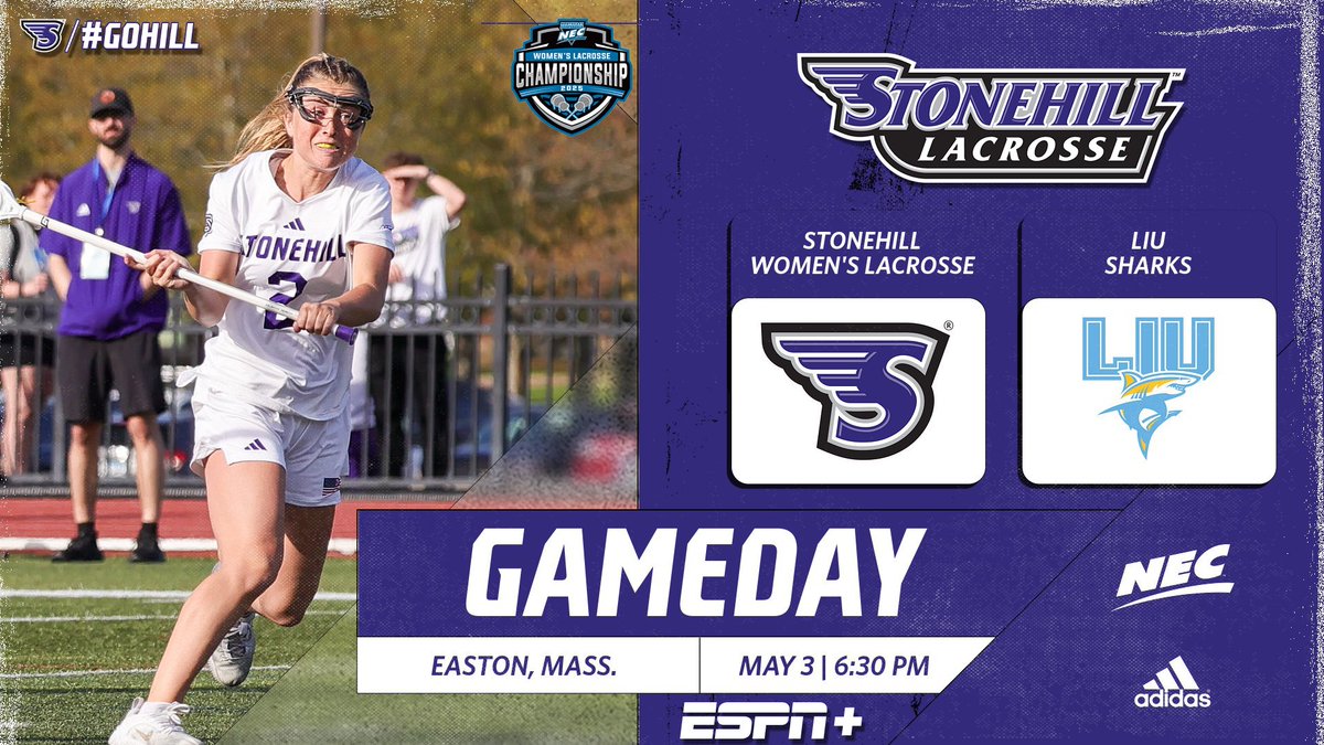 Stonehill Athletics (@gostonehill) on Twitter photo ๐ฅCHAMPIONSHIP GAMEDAY!!๐
<a href="/Stonehillwlax/">Stonehill Lacrosse</a> hosts LIU in the <a href="/necwlax/">NEC Women's Lacrosse</a> Championship game tonight at 6:30 PM!๐
๐Easton, Mass.
๐๏ธWB Mason Stadium
๐บbit.ly/42ZZh7A
๐bit.ly/4iR8Snp
๐๏ธbit.ly/4iMMV8O
#GoHill | #NECWLAX ๐ฅCHAMPIONSHIP GAMEDAY!!๐
<a href="/Stonehillwlax/">Stonehill Lacrosse</a> hosts LIU in the <a href="/necwlax/">NEC Women's Lacrosse</a> Championship game tonight at 6:30 PM!๐
๐Easton, Mass.
๐๏ธWB Mason Stadium
๐บbit.ly/42ZZh7A
๐bit.ly/4iR8Snp
๐๏ธbit.ly/4iMMV8O
#GoHill | #NECWLAX