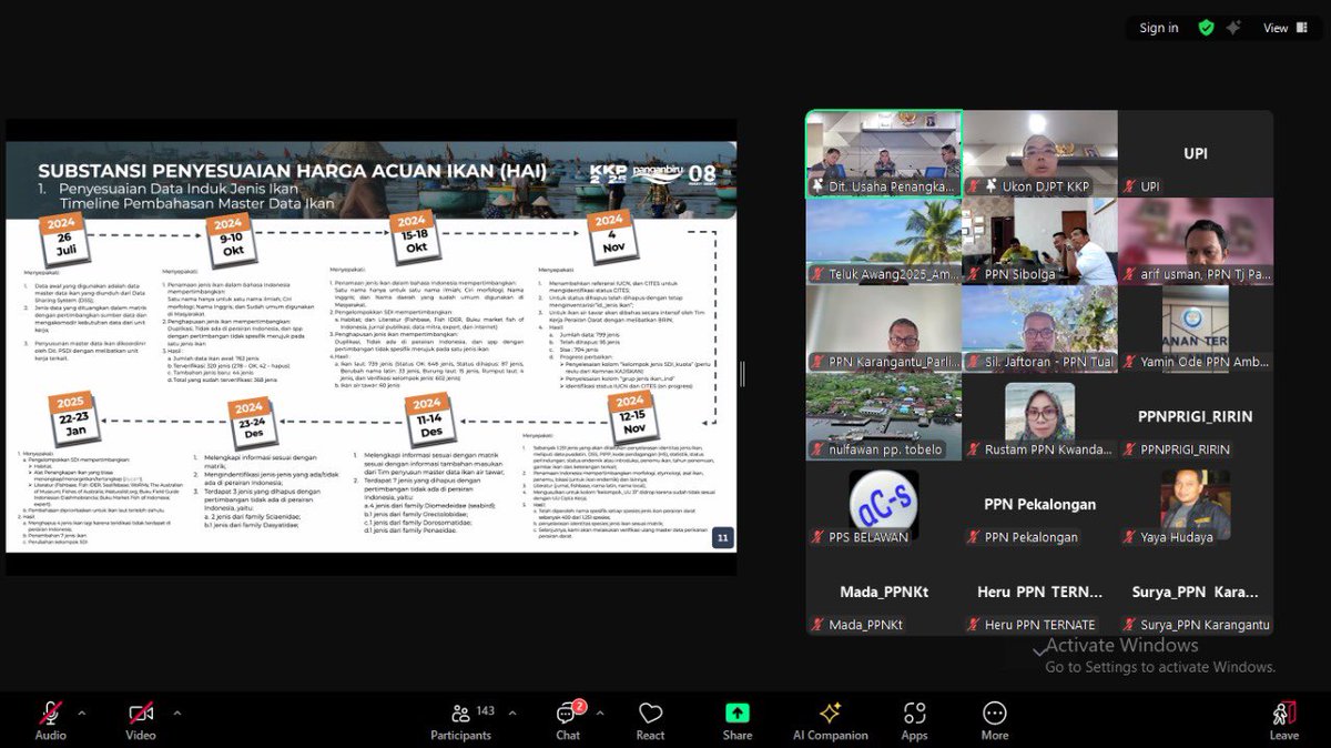 #SahabatBahari Ditjen Perikanan Tangkap diwakili Direktur Usaha Penangkapan Ikan (UPI) Ukon Ahmad Furkon melaksanakan kegiatan monitoring pendataan produksi dan penarikan PNBP Sumber Daya Alam (SDA) Perikanan di Pelabuhan Pangkalan yang dihadiri secara daring oleh hampir 200