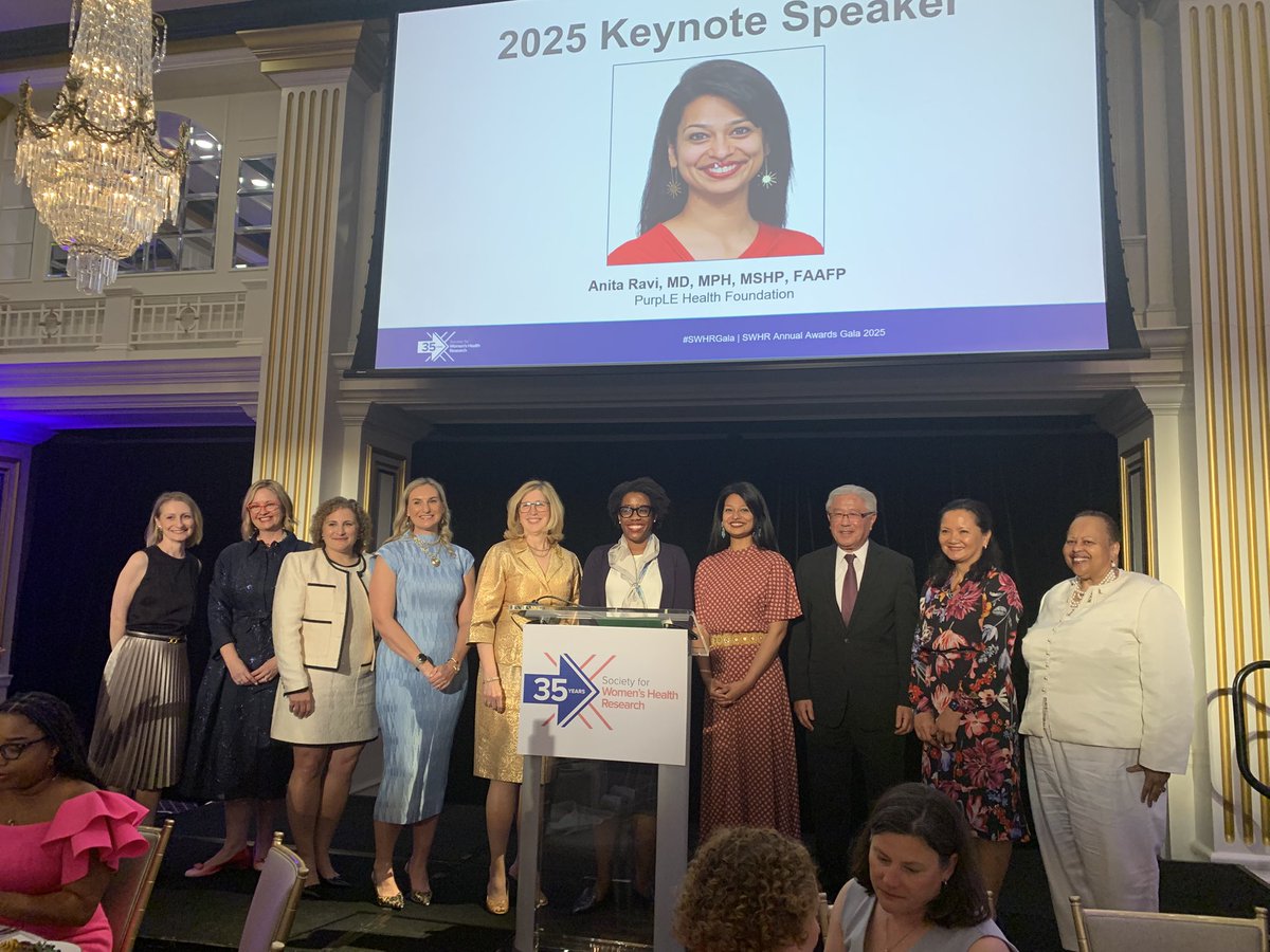 docwithapurpose's tweet image. Inspired after the @SWHR 35th Gala!
Dr. Anita Ravi delivered a powerful keynote on “cross guards” those who help us navigate tough crossings. Her PurpLE Health Foundation is life changing! Honored to celebrate @SenCapito @RepUnderwood Kim Love & Dr Teresa Woodruff #WomensHealth
