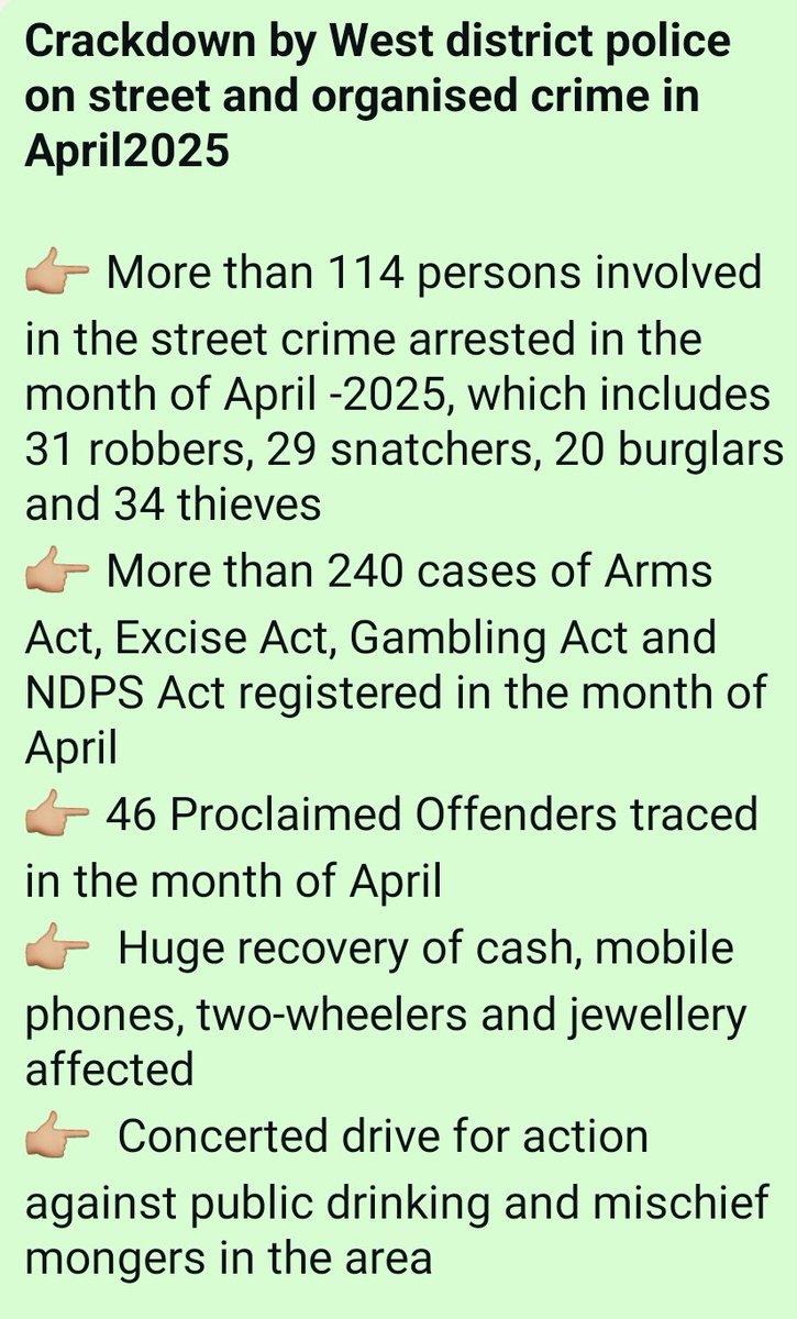 DCP West Delhi (@dcpwestdelhi) on Twitter photo Crackdown by West district police on street and organised crime in April2025
<a href="/DelhiPolice/">Delhi Police</a>
#DPUpdates Crackdown by West district police on street and organised crime in April2025
<a href="/DelhiPolice/">Delhi Police</a>
#DPUpdates