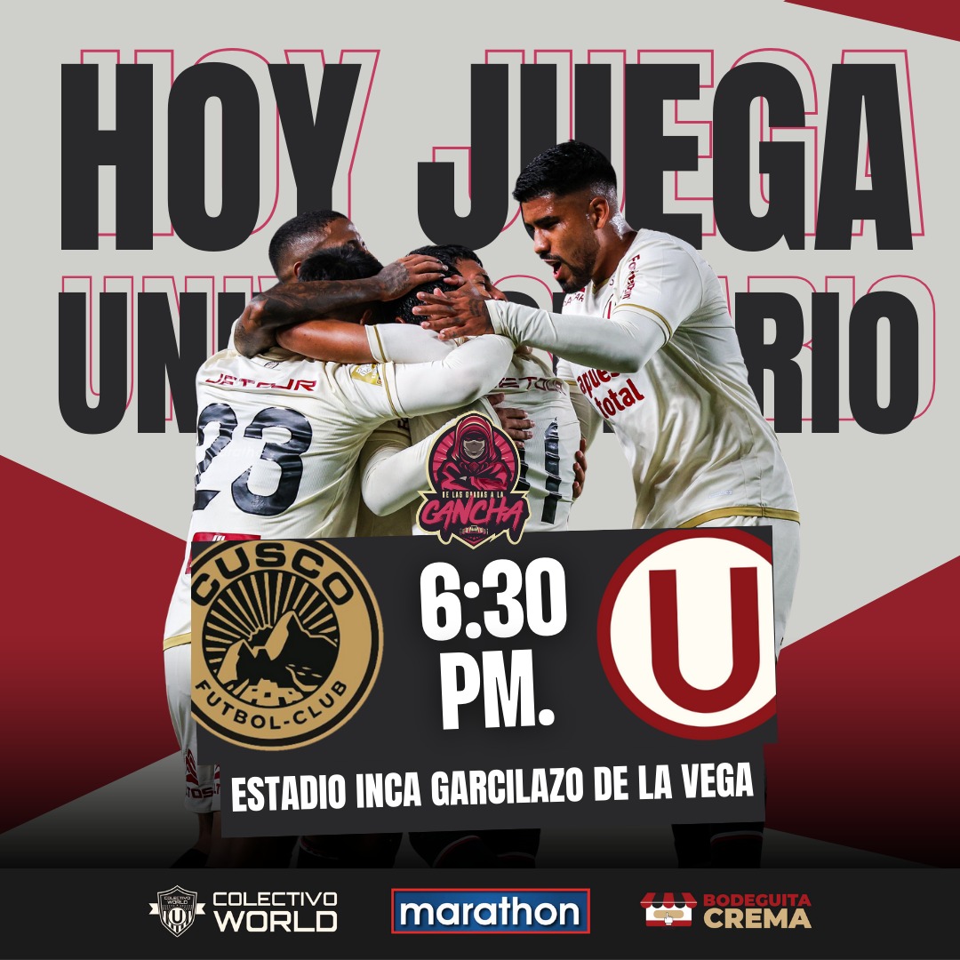 De Las Gradas A La Cancha (@delasgradas) on Twitter photo ยก๐๐๐ ๐๐๐๐๐ ๐๐ โ, ๐๐๐ ๐๐๐๐๐๐๐ ๐๐๐๐๐!
๐ Cusco F.C. ๐ <a href="/Universitario/">Universitario</a> ๐โค๏ธ
๐ Liga 1 - Torneo Apertura
๐๏ธ Estadio Inca Garcilazo de la Vega
ยก๐ช๐๐ ๐๐ ๐๐๐๐๐ ๐
๐ ๐๐๐๐๐๐๐, ๐๐๐๐๐๐!
#DeLasGradasaLaCancha #LaGarraDelรnicoGrande #YDaleU ยก๐๐๐ ๐๐๐๐๐ ๐๐ โ, ๐๐๐ ๐๐๐๐๐๐๐ ๐๐๐๐๐!
๐ Cusco F.C. ๐ <a href="/Universitario/">Universitario</a> ๐โค๏ธ
๐ Liga 1 - Torneo Apertura
๐๏ธ Estadio Inca Garcilazo de la Vega
ยก๐ช๐๐ ๐๐ ๐๐๐๐๐ ๐
๐ ๐๐๐๐๐๐๐, ๐๐๐๐๐๐!
#DeLasGradasaLaCancha #LaGarraDelรnicoGrande #YDaleU