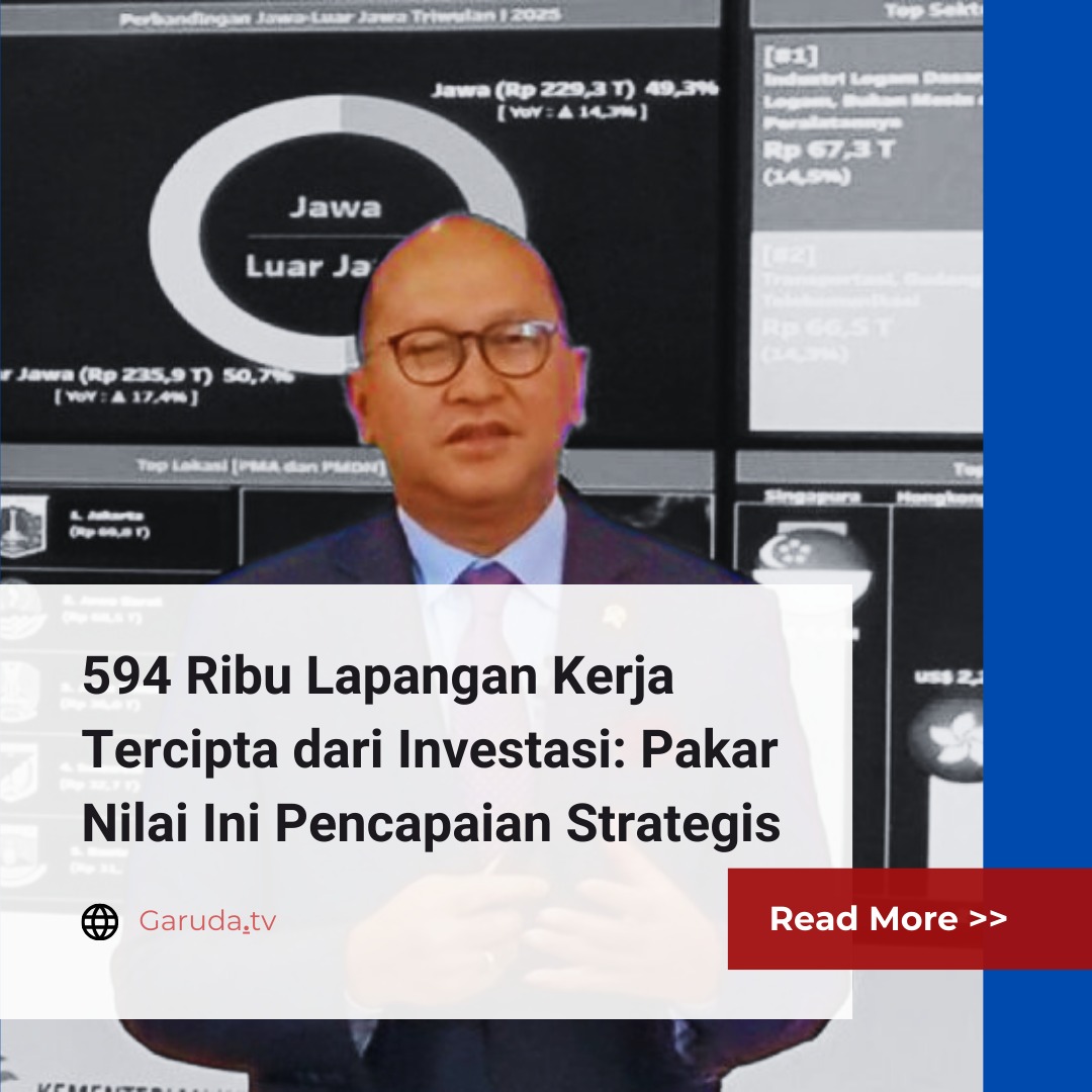hexagrap_id's tweet photo. 594 Ribu Lapangan Kerja
Tercipta dari Investasi: Pakar Nilai Ini Pencapaian Strategis #LapanganKerja https://t.co/HNGPs1gPSk