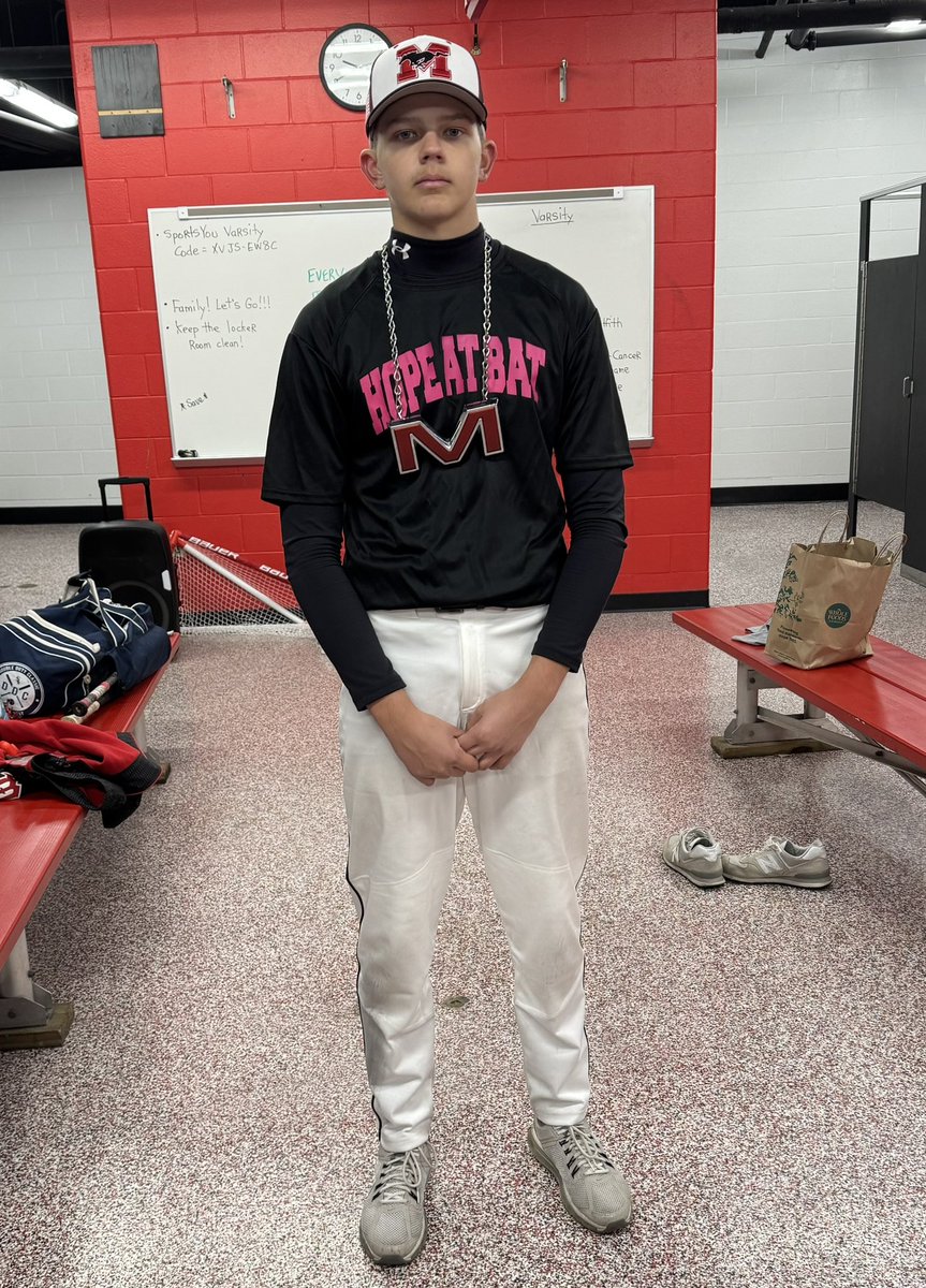 Sophomore Jack Kunas is your Mustang Player of the Game tonight going the distance against state ranked #7 and region ranked #1 Lake Central. Recorded his first varsity win with 7 Ks. Held them to 2 runs. Held state ranked #5 CP to 2 runs last week as well. Great job young man!